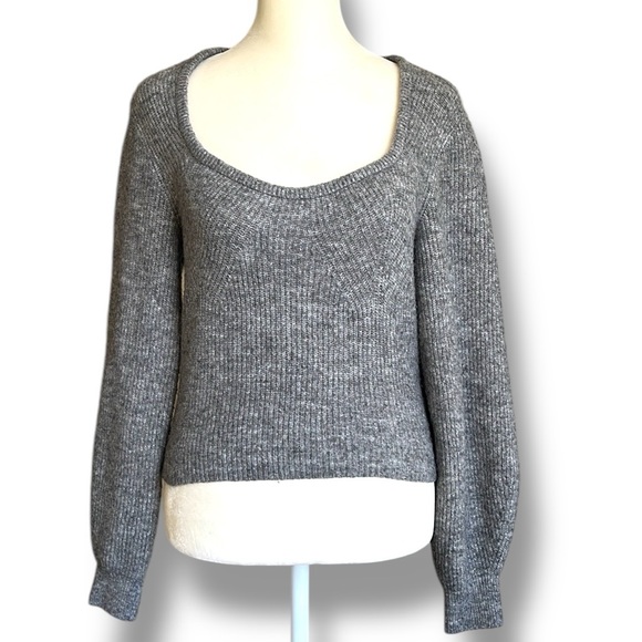 H&M Square Milkmaid Heather G Sweater Size S - Picture 2 of 11